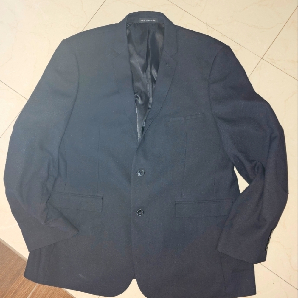 Men's PERRY ELLIS PORTFOLIO SZ 46R Black Blazer Jacket BIG TALL